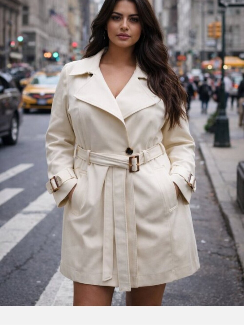 Talbot's Classic Cream Trench Coat with Belt NWOT Womens Size 8